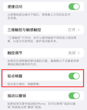 望花苹果授权维修站分享iPhone轻点无法唤醒怎么办 